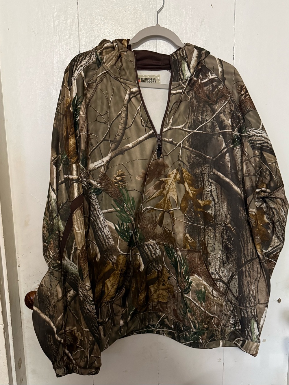 Russell Outdoors Men's Woodland Camo Quarter-Zip Hoodie